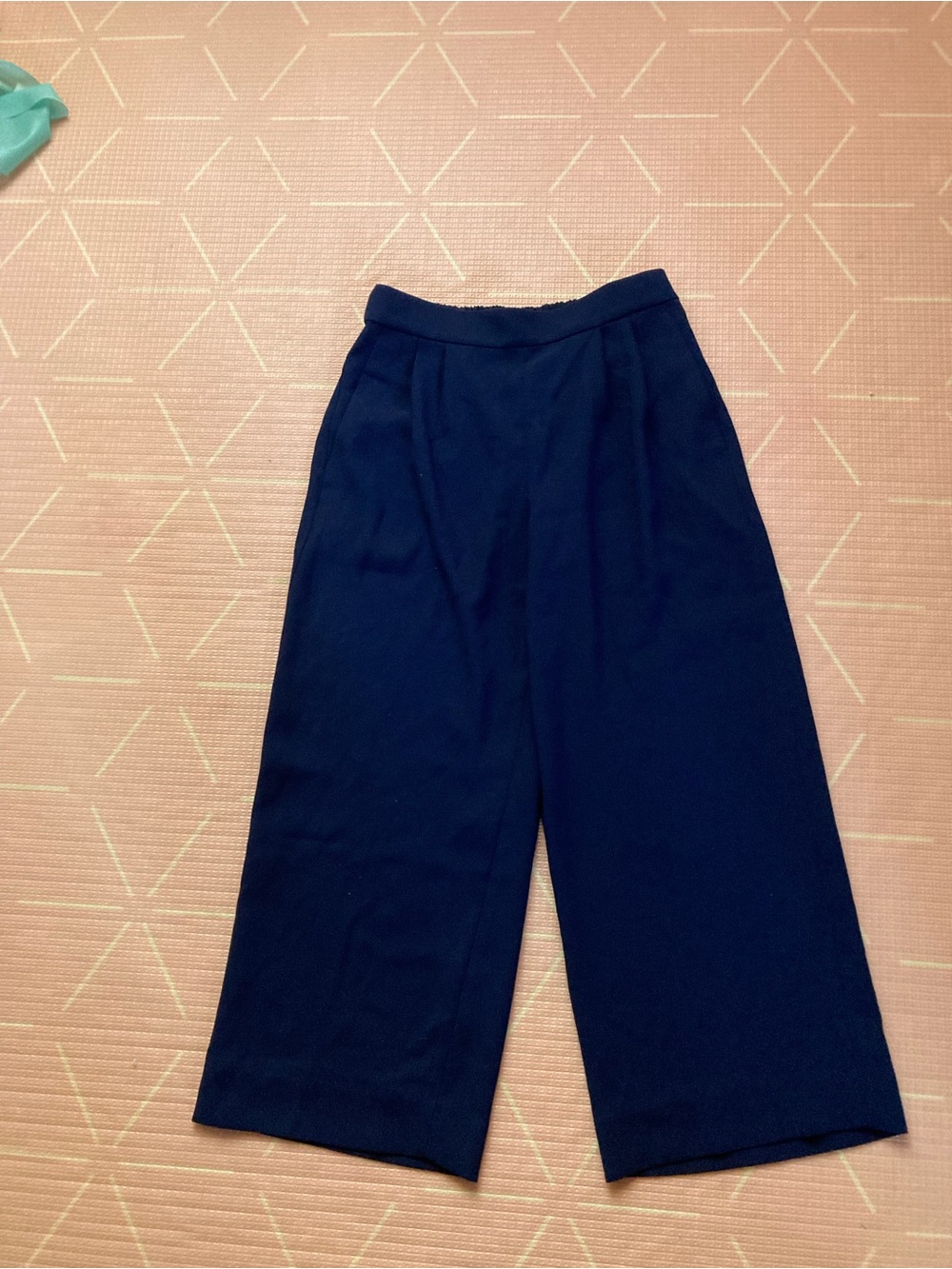 J. Crew Navy Elastic-Waist Textured Pants